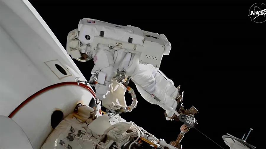 Stranded NASA Astronaut Steps Out for Spacewalk