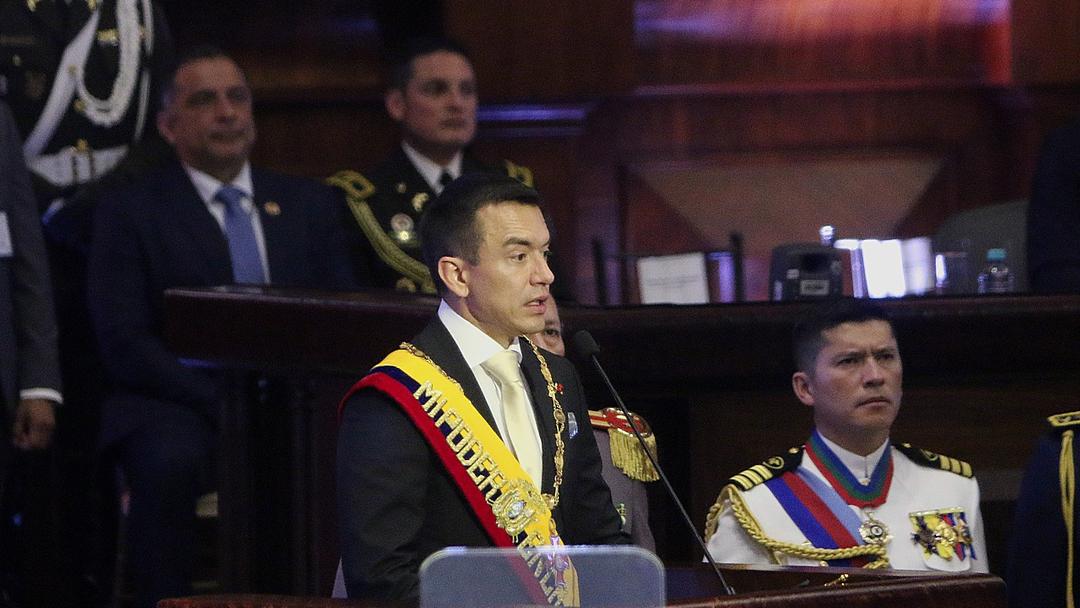 Ecuador's Noboa Touts Crime-Fighting Efforts in Speech to National Assembly